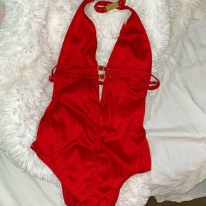 Dior red and gold monogram bikini / one piece swimsuit vintage authentic RARE